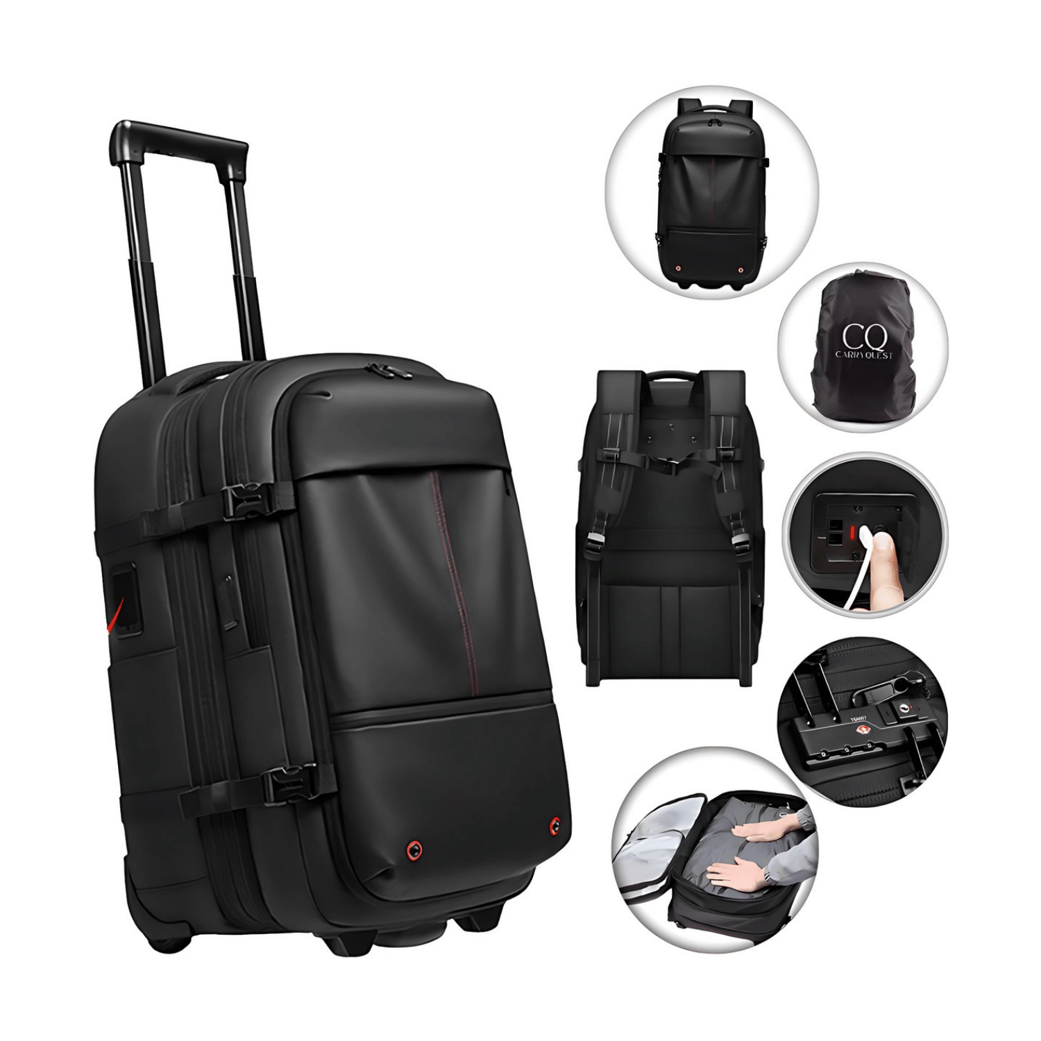 CarryQuest® Vacuüm Rugzak Trolley Zen Efficient Pro – Handbagage Rugza