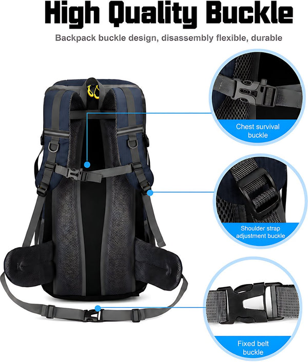 Wandelrugzak 50L waterdicht met schoenenvak en laptopvak - 6 Kleuren