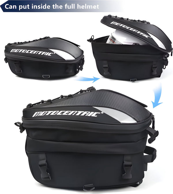 Motorrugzak 48L waterafstotend Oxford stof met carbonvezelpatroon - 4 Kleuren