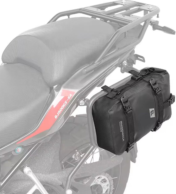 Motorrugzak waterdicht 6L lichtgewicht met interne zak Zwart met reflecterende accenten