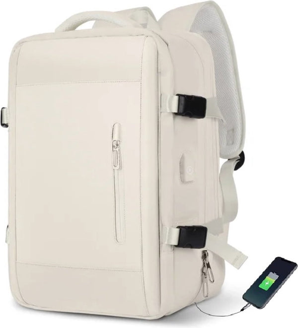 Reisrugzak unisex 36-55 liter met USB-uitgang en 17 inch laptopvak - 2 Kleuren