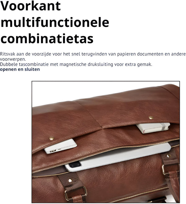 CarryQuest® - Weekendtas Handbagage Opvouwbaar - Duffel Bag - Bruin