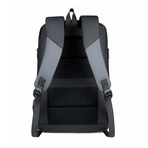 CarryQuest® - Grote Capaciteit Computer Rugzak - Waterdicht & Unisex - 36-55L - Geschikt voor 15" Laptop - Laptoptas - Schoudertas - Zwart met Grijs