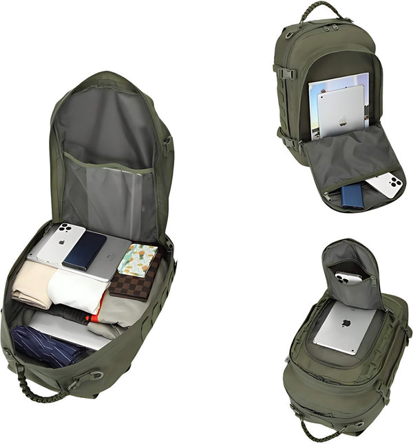 CarryQuest® - 35L Militaire Tactische Rugzak - Waterdichte Nylon Outdoor Backpack met MOLLE-systeem, Meerdere Vakken, Verstelbare Schouderbanden & Buitenopslag - 48x33 cm - Groen