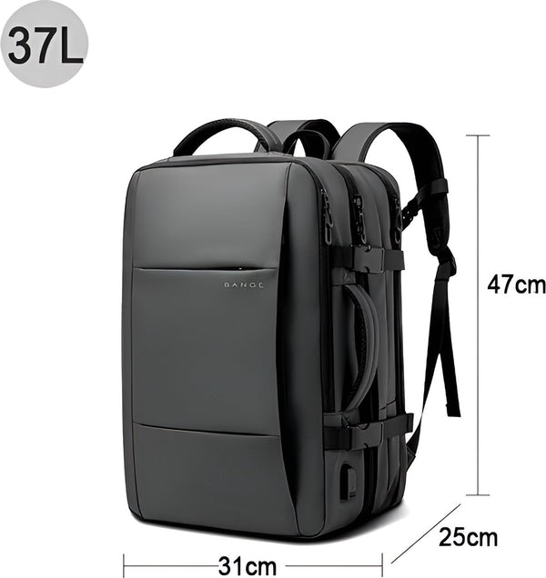 Reistrugzak heren 17.3 inch laptop waterdicht uitbreidbaar USB-poort - 2 Kleuren