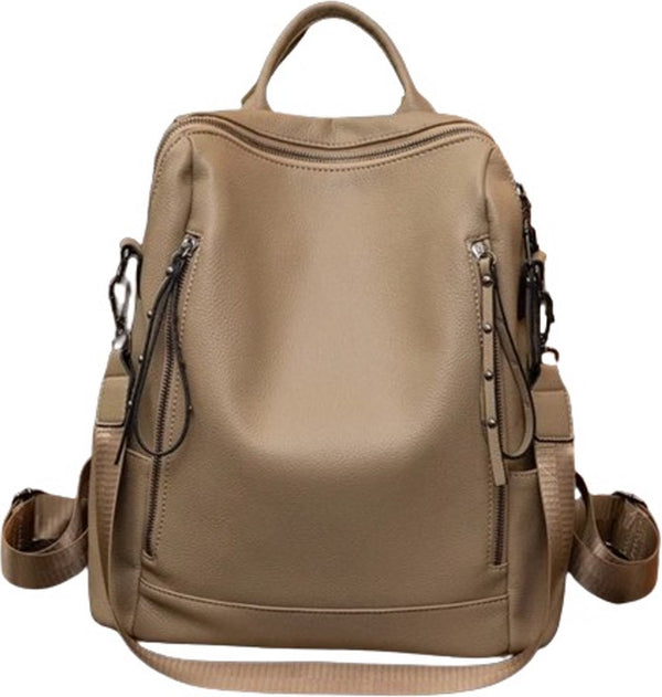 CarryQuest® - 36x15x32cm - Handtas Rugzak - PU-leer - Dames - Beige