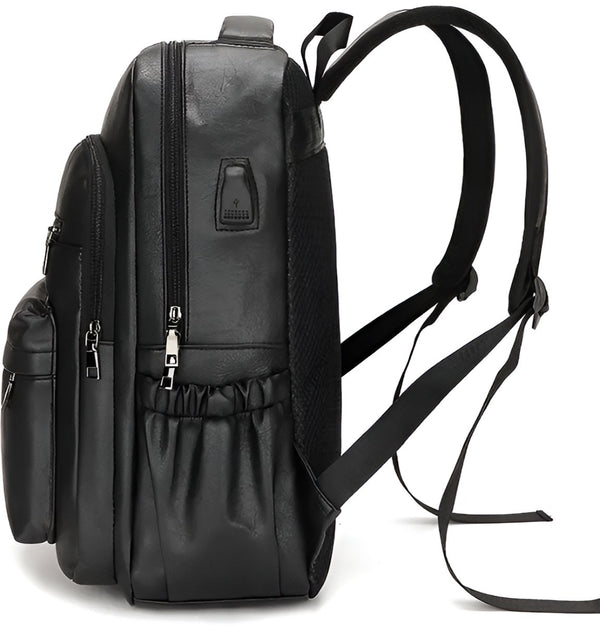 Laptop Rugzak USB Oplaadbaar PU Lederen 20-35L Capaciteit 15 inch - 3 Kleuren