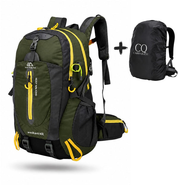 Wandelrugzak 40L waterafstotend nylon met rugventilatie en verstelbare banden - 8 Kleuren