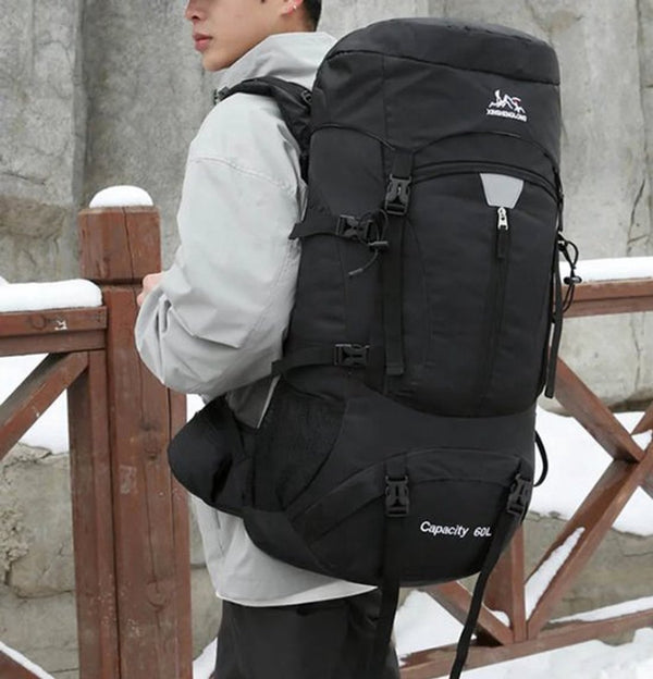 Trekking Rugzak 60L met MOLLE-systeem, Regenhoes en Front-/Toploader - 6 Kleuren