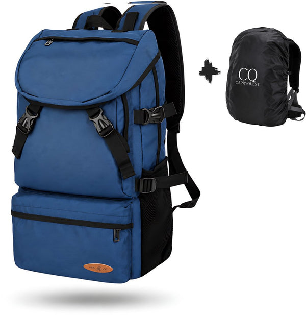 Reisrugzak 50L waterdicht nylon met laptopvak 15,6 inch en regenhoes - 3 Kleuren