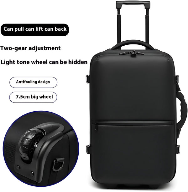 Vacuüm Handbagage Rugzak 65L compressiesysteem TSA-slot laptopvak 17.3 inch Zwart