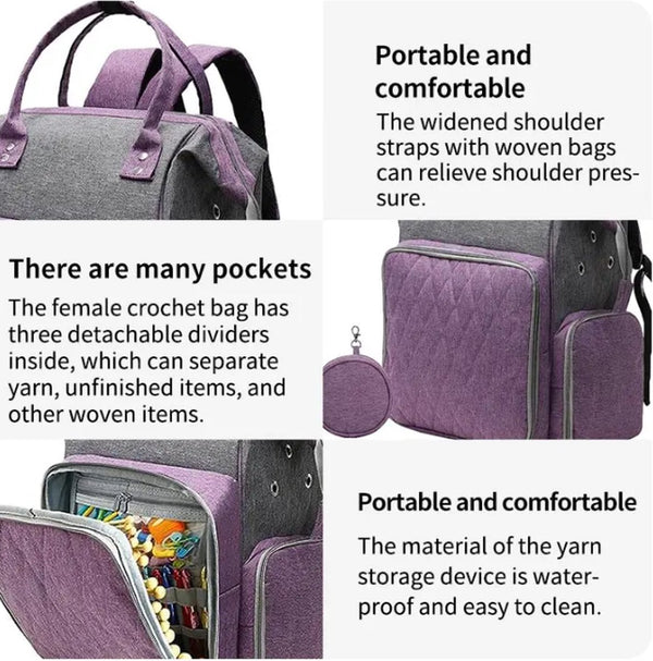 CarryQuest® - Breitas - Opbergtas voor brei- en haakbenodigdheden - Paars