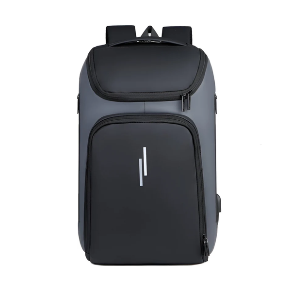 CarryQuest® - Grote Capaciteit Computer Rugzak - Waterdicht & Unisex - 36-55L - Geschikt voor 15" Laptop - Laptoptas - Schoudertas - Zwart met Grijs