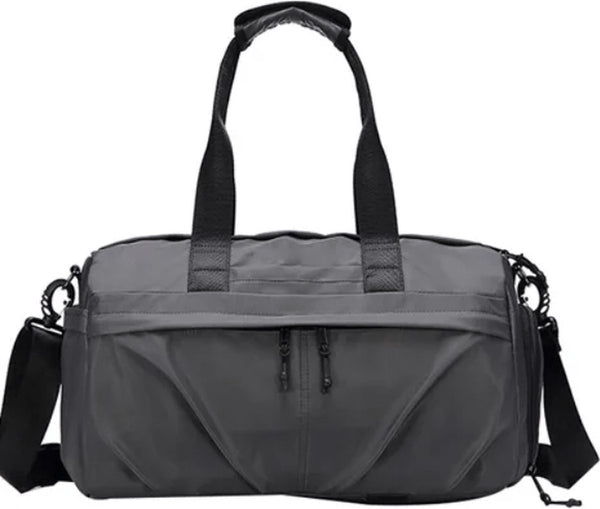 Sporttas waterdicht nylon 20-35L met schoenenvak Grijs