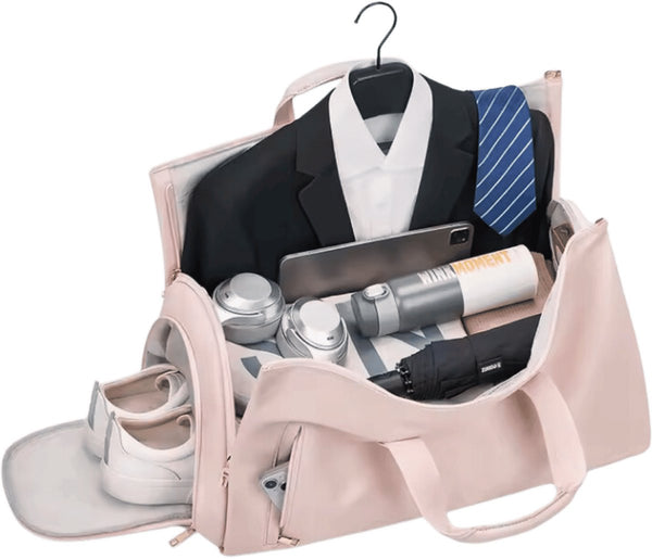 Reistas opvouwbaar waterdicht PU-leer polyester weekendtas verstelbaar schouderriem - 3 Kleuren
