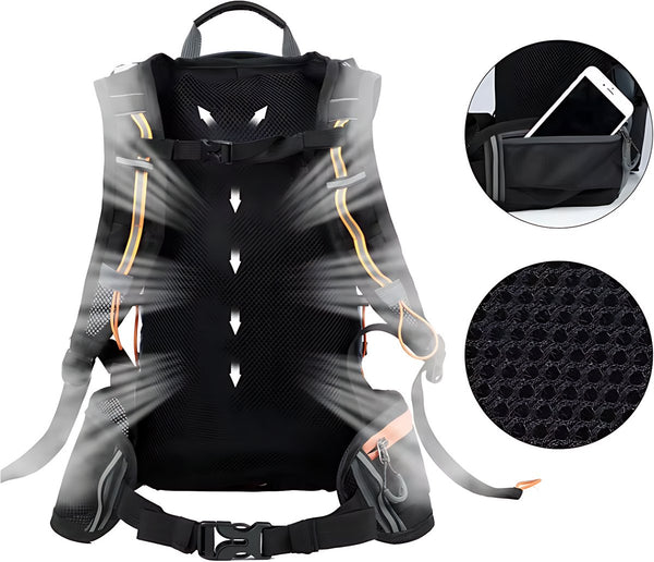 Fietsrugzak 16L met 2L waterzak waterafstotend nylon ademend rugpaneel - 4 Kleuren