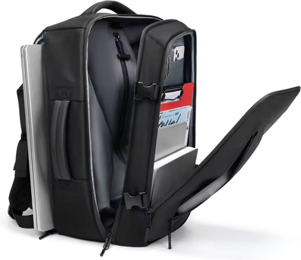CarryQuest® - Vacuüm Rugzak RZ/TX - Draadloze Pomp - handbagage rugzak - Vliegtuig, Koffer, Reisrugzak, - Waterdichte Reistas - Reizen, Zaken, Zakenreizen, Weekend - Zwart