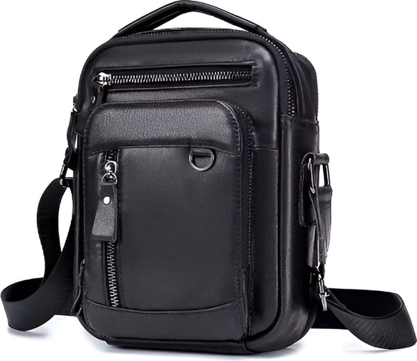 Reistas multifunctioneel compact echt leer met ritssluiting - 3 Kleuren