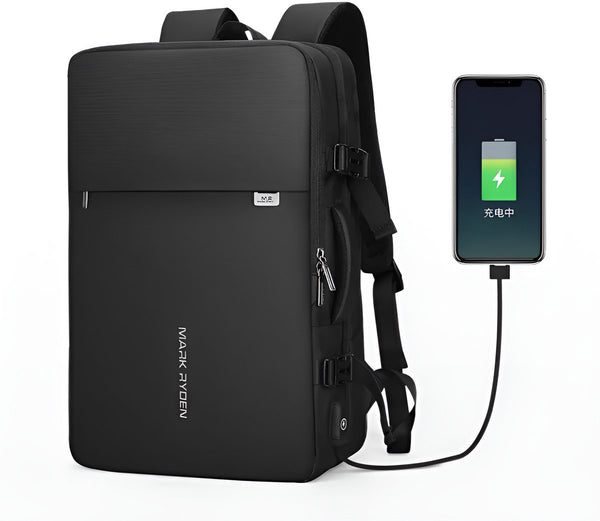 Herenrugzak 40L uitbreidbaar 17,3 inch laptopvak USB lichtgewicht nylon/Oxford - 3 Kleuren
