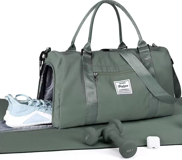 CarryQuest® - Reistas - Vrouwen - Yoga - Weekendtrips - Handbagage - Vliegtuigvriendelijk - Nylon - Schoenenvak - Droge & Natte Scheidingstas - Duurzaam - Lichtgewicht - Stijlvol - Bol.com - Groen
