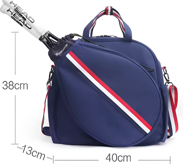 Tennistas dames met trekkoord en schoenentas voor 2 rackets - Polyester - 40x13x38 cm - 3 Kleuren