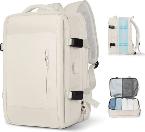 Reisrugzak unisex 36-55 liter met USB-uitgang en 17 inch laptopvak - 2 Kleuren