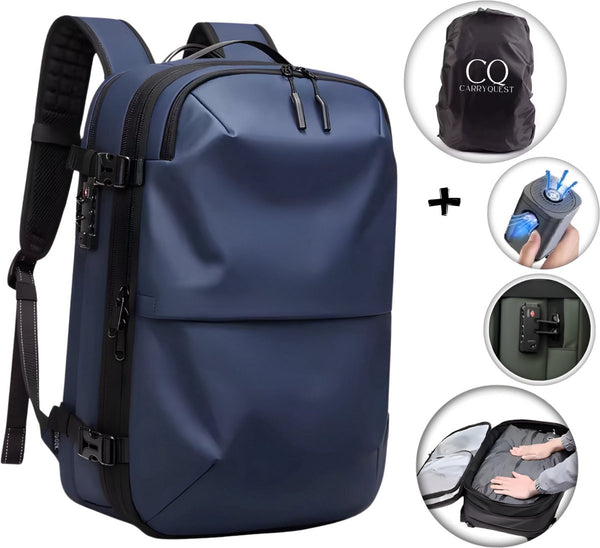Vacuum Rugzak Pro1 met inclusieve pomp, 60L uitbreidbaar, waterdicht, handbagage - 4 Kleuren