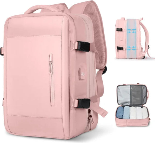 Weekendtas Rugzak 36-55L Nylon Laptopvak 17 inch Reis Weekend Dames - 4 Kleuren