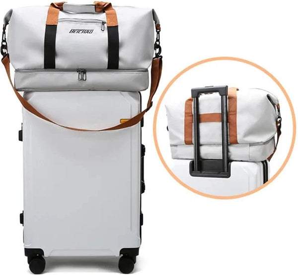 CarryQuest® - Weekendtas - Weekendtas Blauw - 20-35L - Dames - Heren - Reizen - Sport - Oxford - Waterdicht - Ruim - Stijlvol - Comfortabel - Bol.com - Blauw