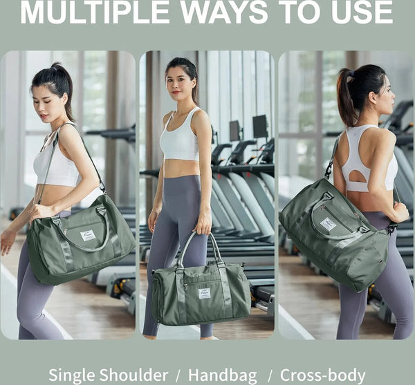 CarryQuest® - Reistas - Vrouwen - Yoga - Weekendtrips - Handbagage - Vliegtuigvriendelijk - Nylon - Schoenenvak - Droge & Natte Scheidingstas - Duurzaam - Lichtgewicht - Stijlvol - Bol.com - Groen