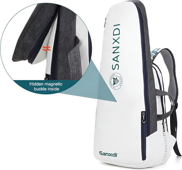 Sporttas opvouwbaar met racket- en schoenenvak canvas - 3 Kleuren
