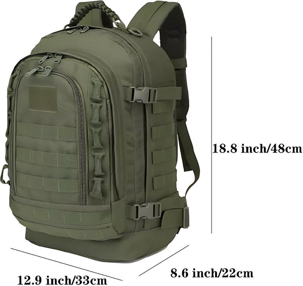 CarryQuest® - 35L Militaire Tactische Rugzak - Waterdichte Nylon Outdoor Backpack met MOLLE-systeem, Meerdere Vakken, Verstelbare Schouderbanden & Buitenopslag - 48x33 cm - Groen