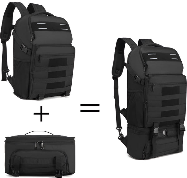 CarryQuest® - Geïsoleerde Koeltas - Lunchtas - Campingrugzak met Grote Capaciteit - Afneembare Thermische Lunchtas - Hoogwaardige Isolatie - Outdoor reisrugzak - Zwart