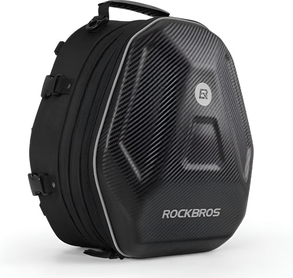 CarryQuest® - Motor Rugzak - Zadeltas Motor - Motorfiets Rugzak Achterzit - Motorrugzak - Waterdicht, Lichtgewicht, Uitbreidbaar van 20 tot 35L - Carbon Textuur - EVA Hard Shell Bescherming - Carbon