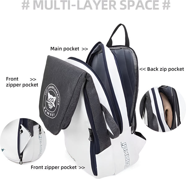 Sporttas opvouwbaar met racket- en schoenenvak canvas - 3 Kleuren