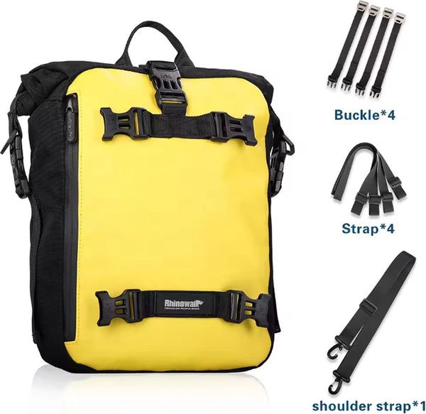CarryQuest® - Motorfiets Achter Tas 10L Waterdicht Multifunctioneel Zadel Zijbagage Tas Fietsrugzak Universeel 10L - Geel
