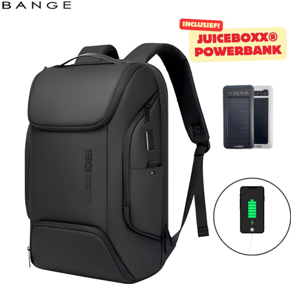 Laptoprugzak met USB oplaadfunctie en JuiceBoxx Solar Powerbank waterdicht - 2 Kleuren