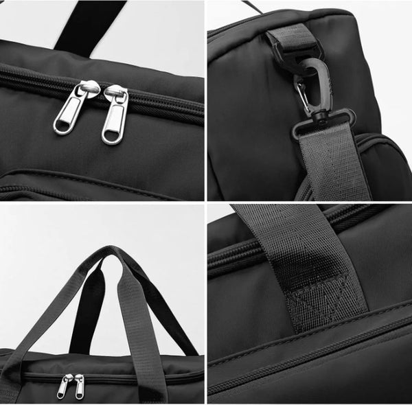 CarryQuest® - Multifunctionele zwarte weekendtas-Lichtgewicht, waterbestendig en ruim-45x29x22 cm-Ideaal voor sport, reizen en meer-Vind op Bol.com - Zwart
