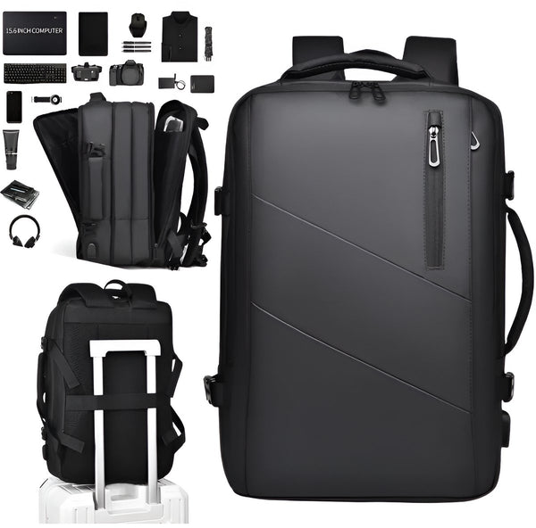 CarryQuest® - Laptop Rugzak - Reistas - Weekendtas - Laptopvak + Grote Capaciteit - Zwart