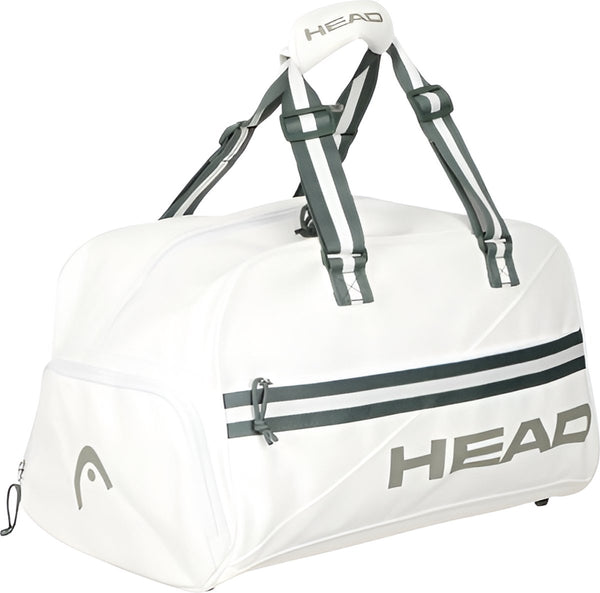 CarryQuest® - Tennistas - Tennis Draagtas - Djokovic Wimbledon - 40L - Wit - Schoenencompartiment - Squash-Tennis-Badminton-Pickleball-Padel - Wit/Groen