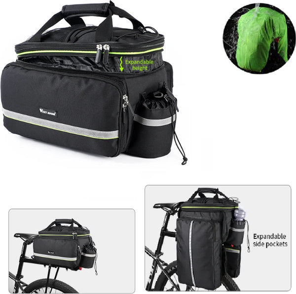 CarryQuest® - Fietstas - Fietstassen - Waterdichte Fietstas - 3 in 1 Fietstas - Fietstas Regenhoes - Schoudertas - Handtas - Opvouwbare Fietstas - Zwart