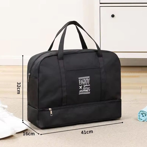 CarryQuest® - Opvouwbare Reistas - Reisweekendtassen - Bagage Tas - Oxford - Reistas - Reistassen - Weekendtas - Weekendtassen - Reis - Reizen - Weekend - Weekenden - Opvouwbaar - Opvouwbare - Duurzaam - Duurzame - - Zwart
