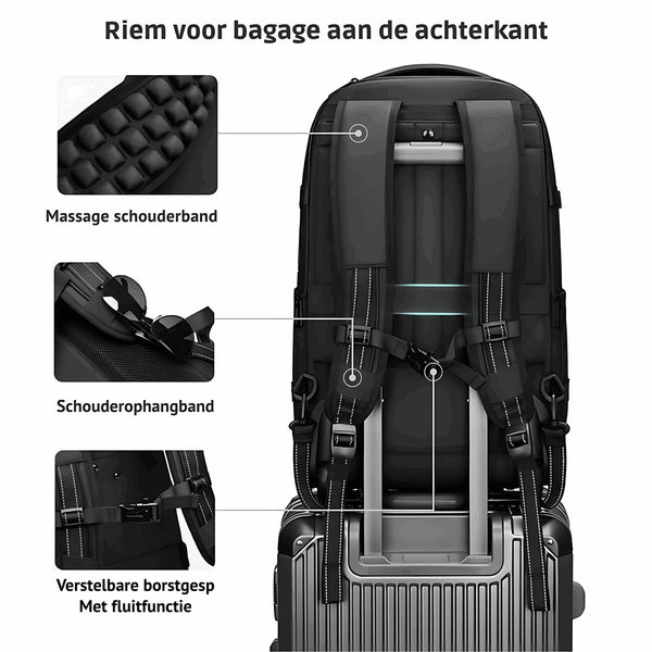 Vacuüm Trolley Rugzak 54-65L met compressiesysteem en TSA-slot - 2 Uitvoeringen