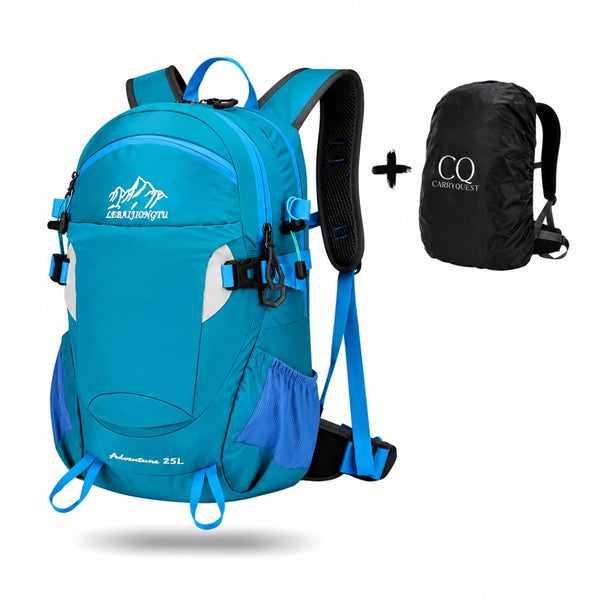 Hiking Rugzak 25L nylon met drinksysteem, regenhoes en rugventilatie - 6 Kleuren