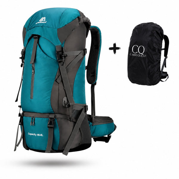 Reisrugzak 70L waterdichte nylon met regenhoes en rugventilatie - 5 Kleuren