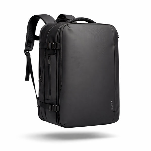 CarryQuest® - B-pro Reisrugzak - Handbagage rugzak 33-45L - 180° opening - uitbreidbaar - laptopvak - waterafstotend - nat/droog vak - Zwart