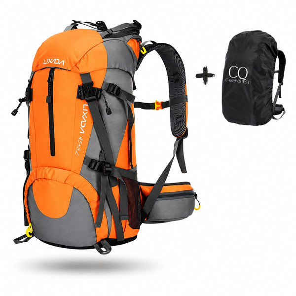 CarryQuest® 50L Tactical Backpack - Waterdichte Survival Rugzak met MOLLE-Systeem & Compressieriemen - Oranje