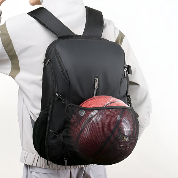CarryQuest® - Voetbal rugzak - Tennis rugzak - Basketbal rugzak - Ruime Capaciteit - Schoenvak - Voetbal Rugzak - Pickleball - Squash - Padel - Tennistas - Zwart
