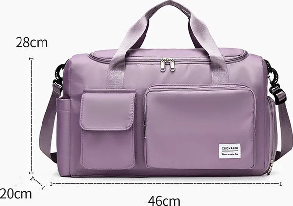 CarryQuest® - Grote reistas -Dames-Heren-Spat Waterdicht-Handbagage-Sporttas-Weekendtas-Nylon-Lichtgewicht-28x28x48cm - Zwart
