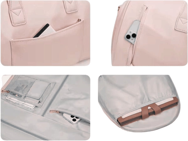 Reistas opvouwbaar waterdicht PU-leer polyester weekendtas verstelbaar schouderriem - 3 Kleuren